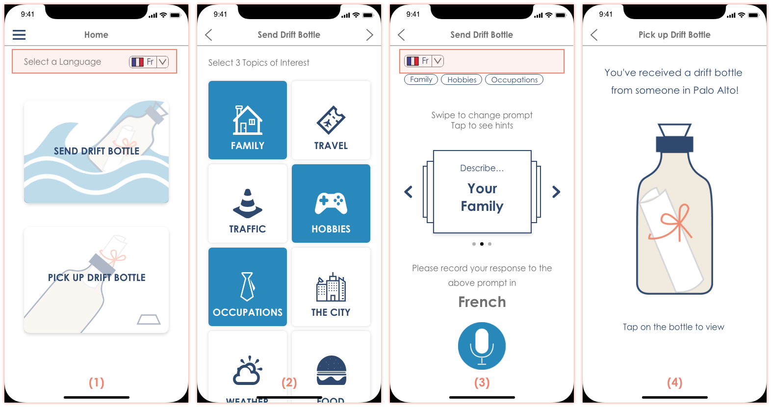 Usability Problems: Language Choice - Before